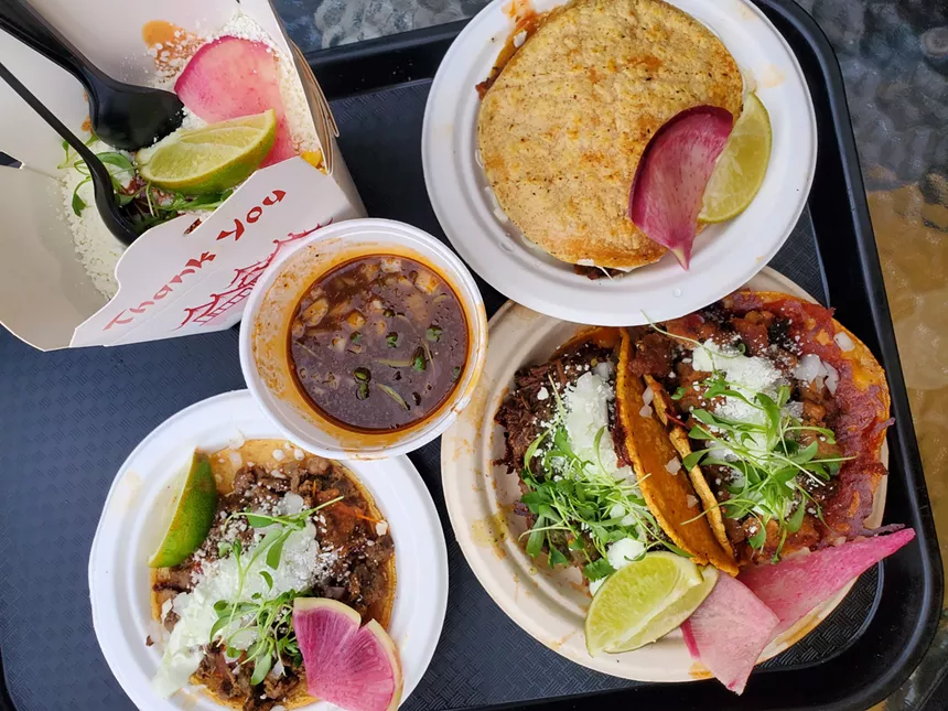 various food on plates