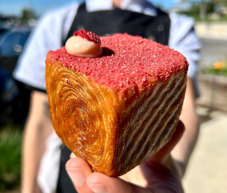 a cube-shaped croissant