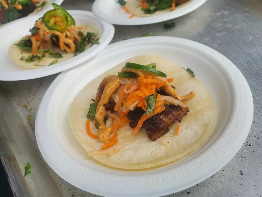 a taco with pickled veggies