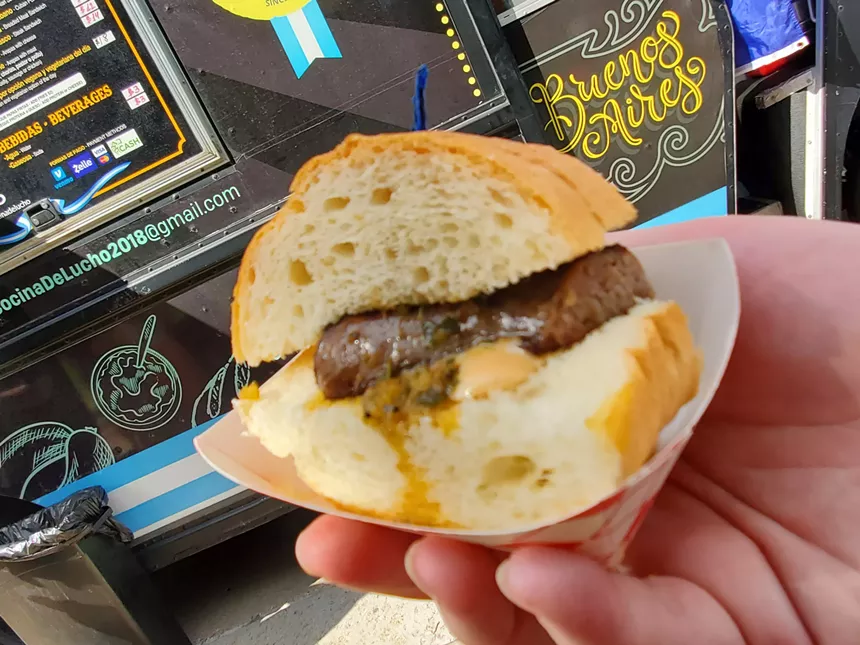 a sausage sandwich