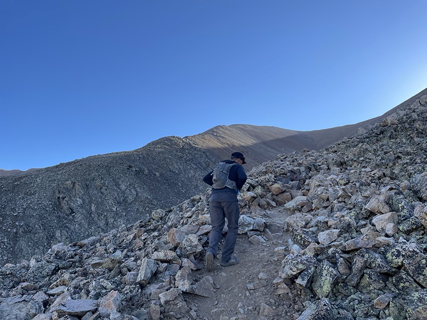 climbing up colorado mountain