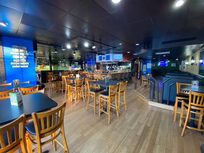 the inside of an empty bar