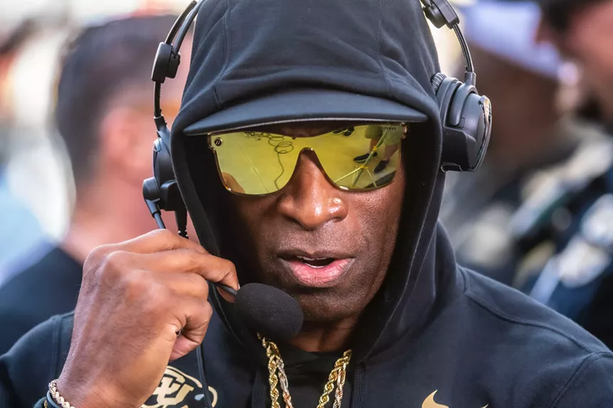 Colorado's Deion Sanders coaching the Buffaloes.