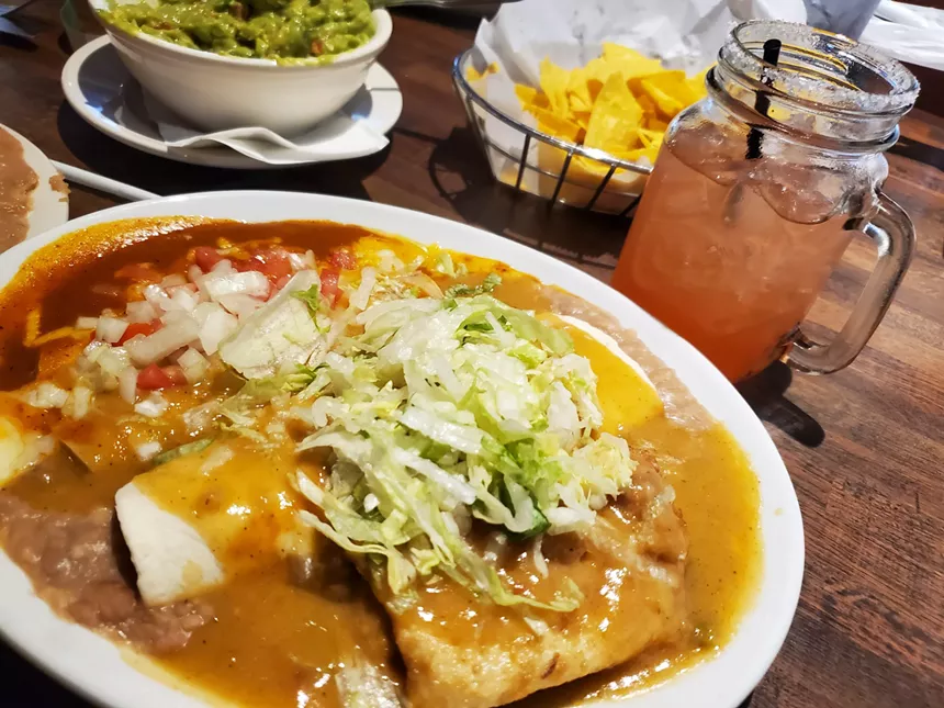 a plate of Mexican food
