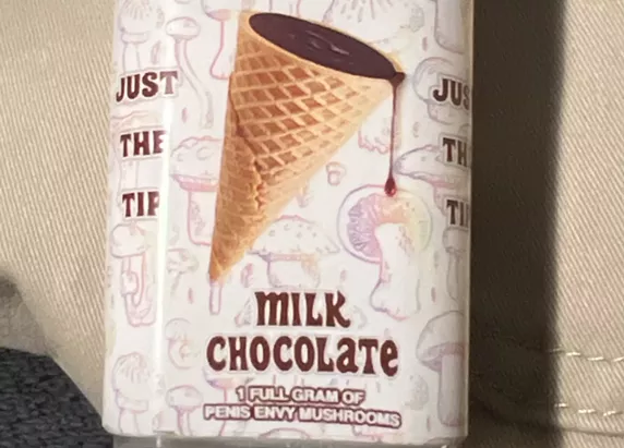 A chocolate ice cream cone infused with psilocybin mushrooms