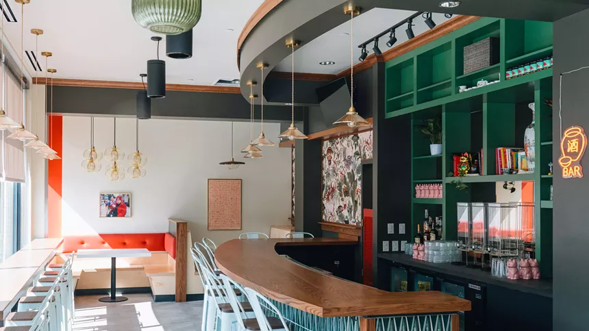 the bar inside a restaurant