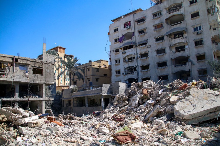 destroyed buildings in Gaza