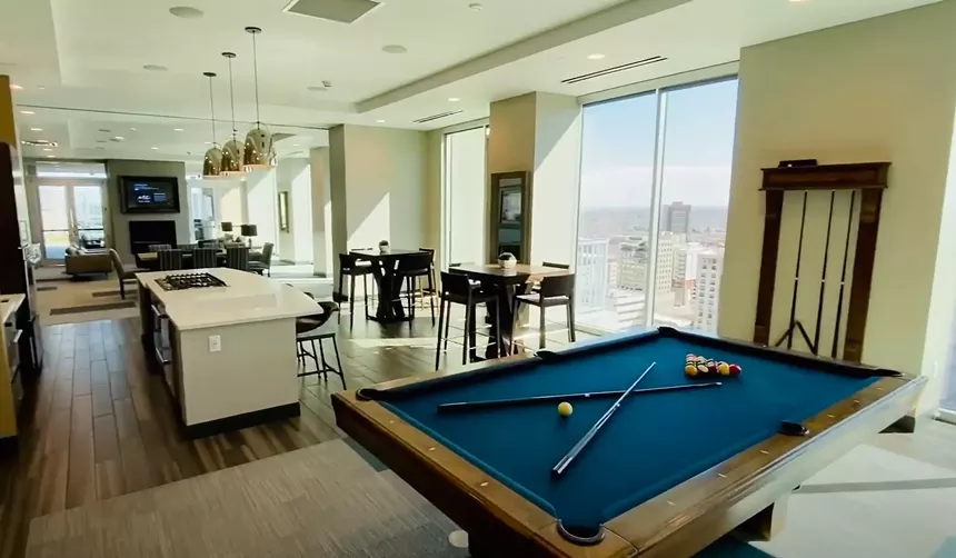 apartment with pool table
