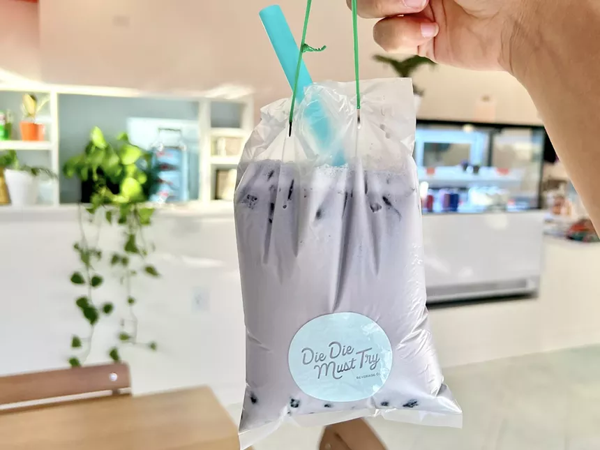 Bubble tea in a to-go bag