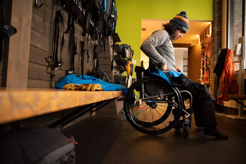 Trevor Kennison in his wheelchair