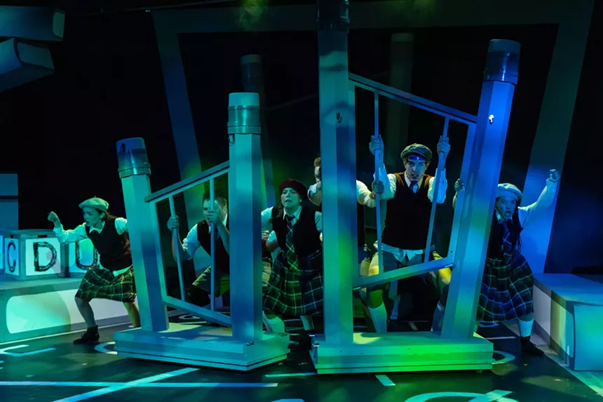 actors in Matilda the Musical on stage.