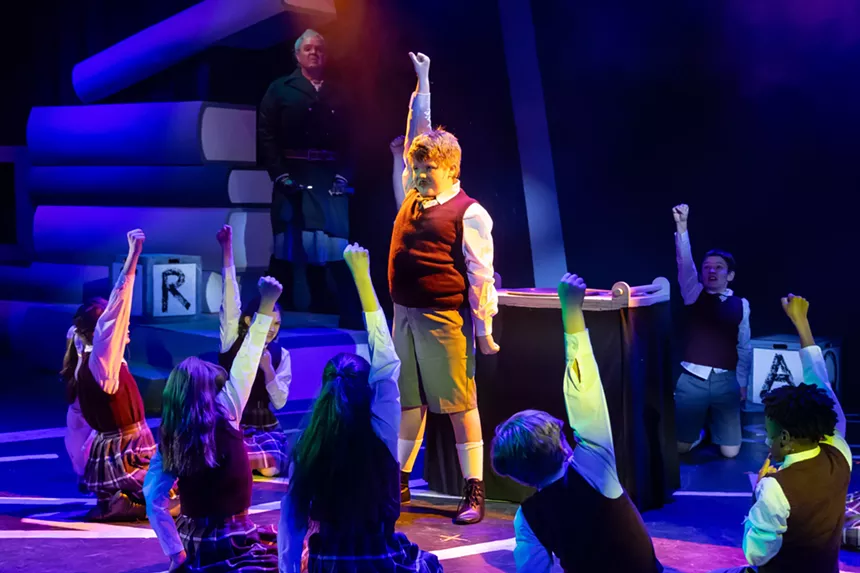 actors in Matilda the Musical on stage