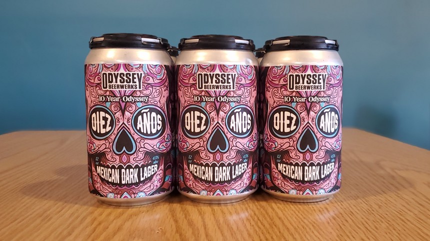 Beer cans with Mexican day of the dead styled design.