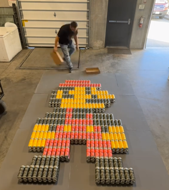 Cans of beer mario art.
