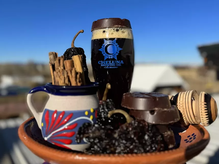 dark beer displayed with ciles