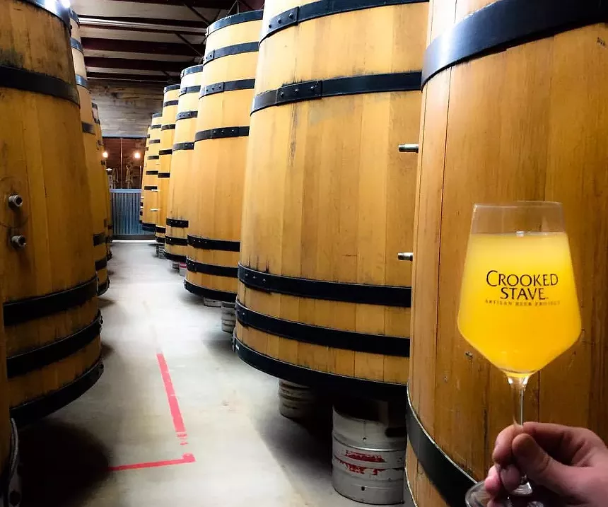 Large wooden foeders for beer.