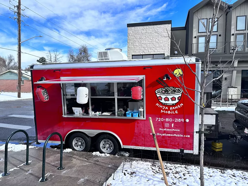 a red food trailer