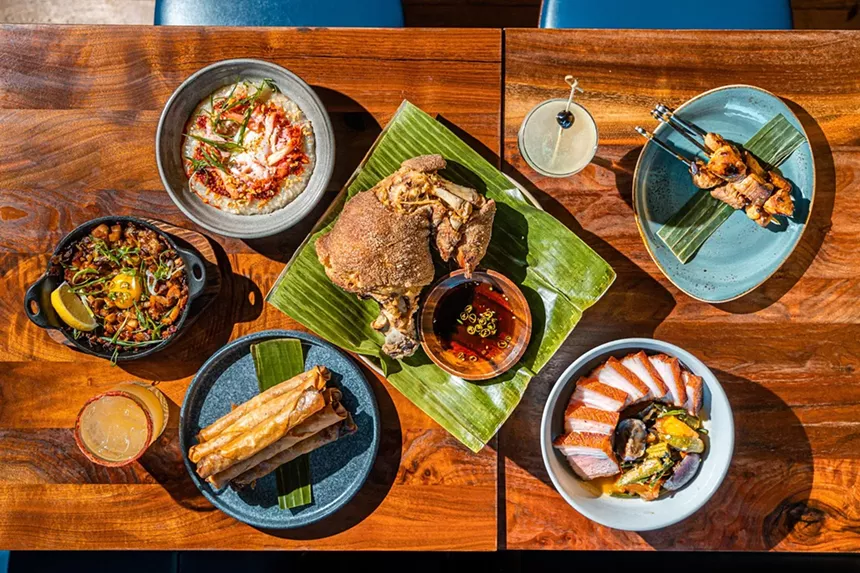 various food on plates