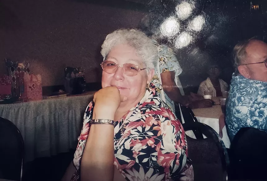 older woman with glasses