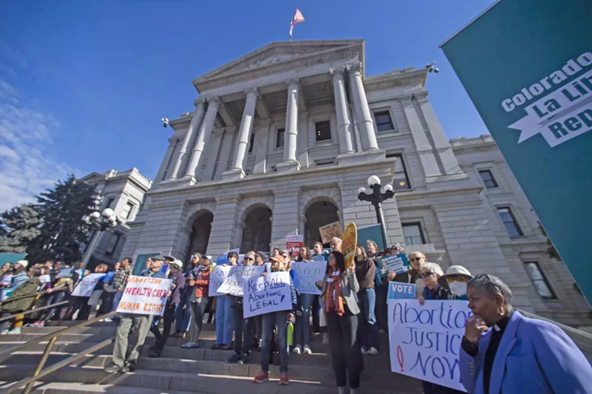 pro-abortion protesters in front of capitol