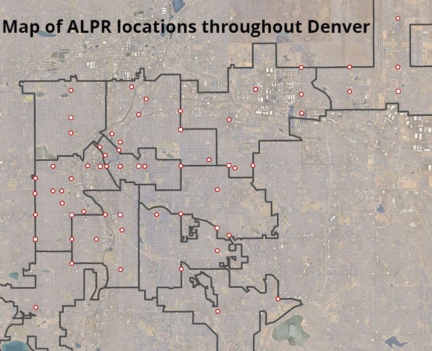 A map of the City of Denver.