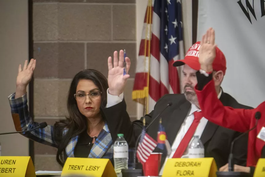 Lauren Boebert and Trent Leisy in the first primary debate for Colorado's 4th Congressional District