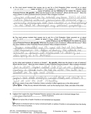 A copy of the restraining order motion filed by Lauren Boebert against her ex-husband, Jayson.