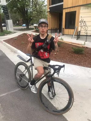 man with bicycle