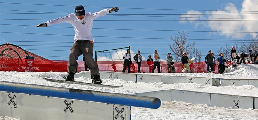 boy on snowboard