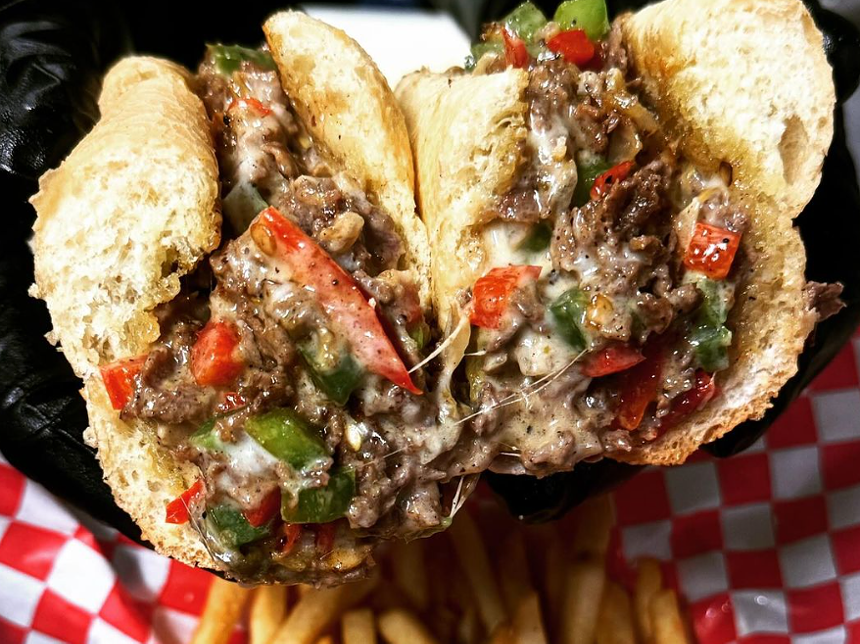 a cheesesteak sandwich