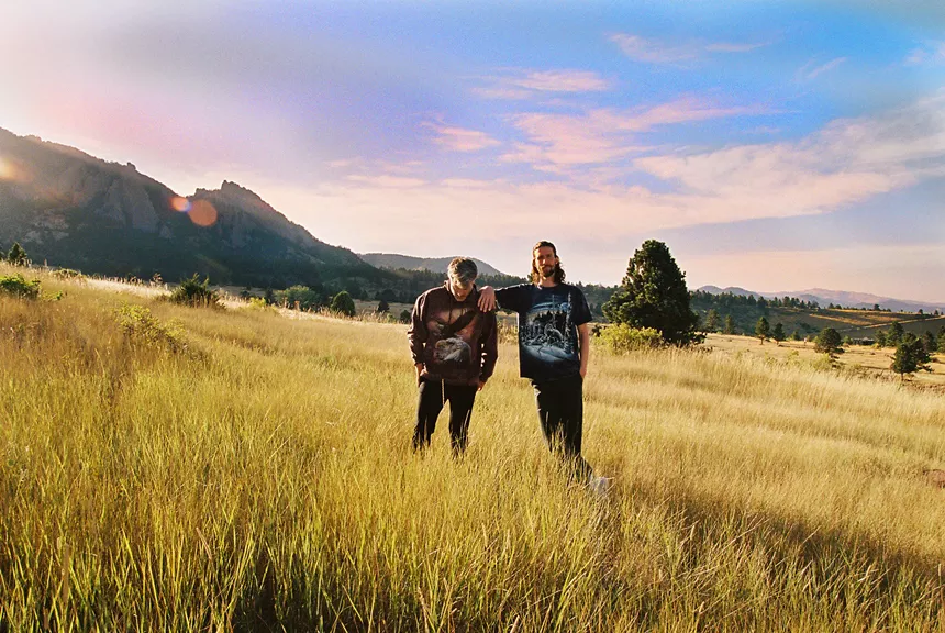 two men in a field