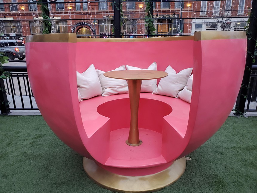 a teacup-shaped booth