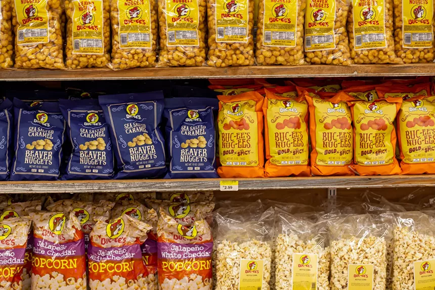 bags of snacks on a shelf