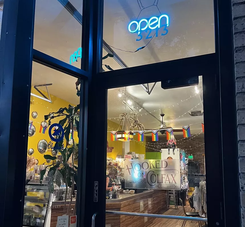 from door to a coffee shop