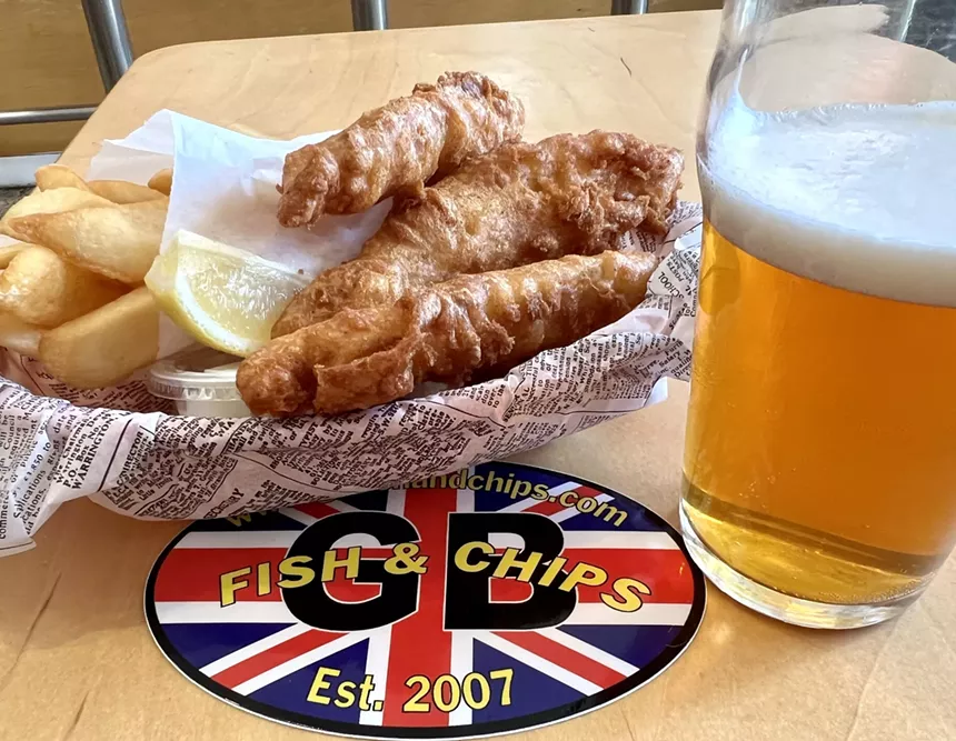 a basket of fish and chips