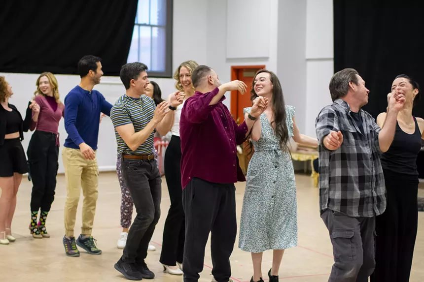 actors rehearsing in a rehearsal room