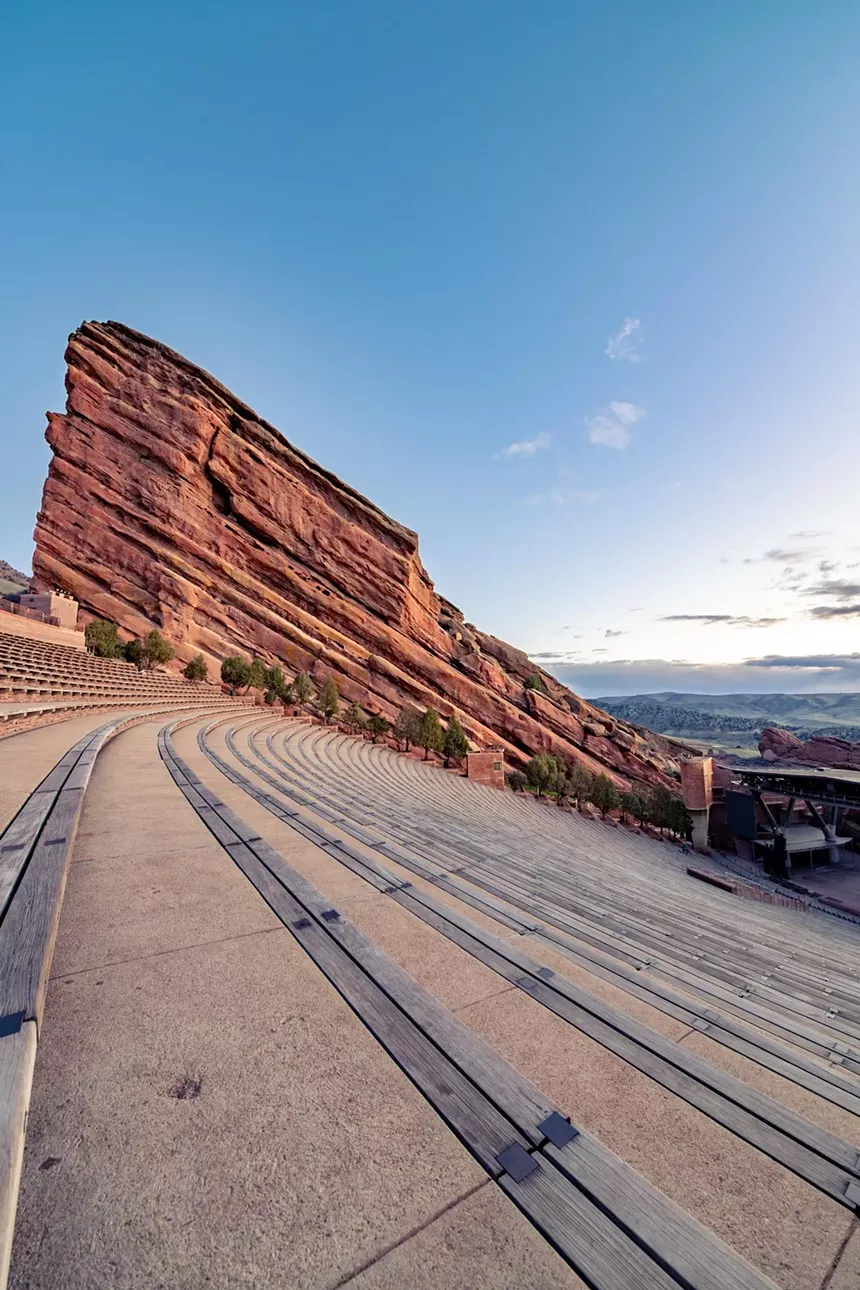 A sunrise at Red Rocks Amphitheatre.