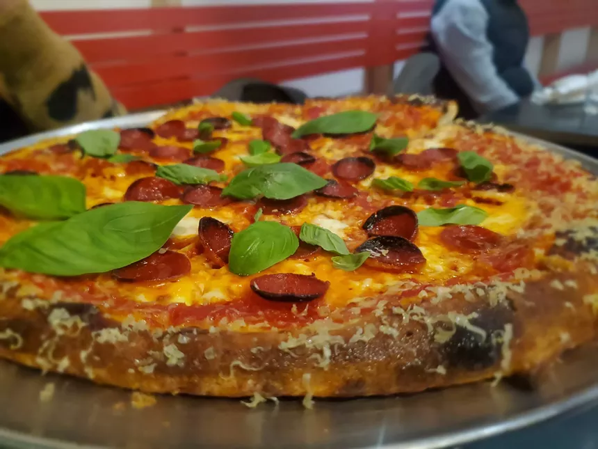 a pepperoni pizza