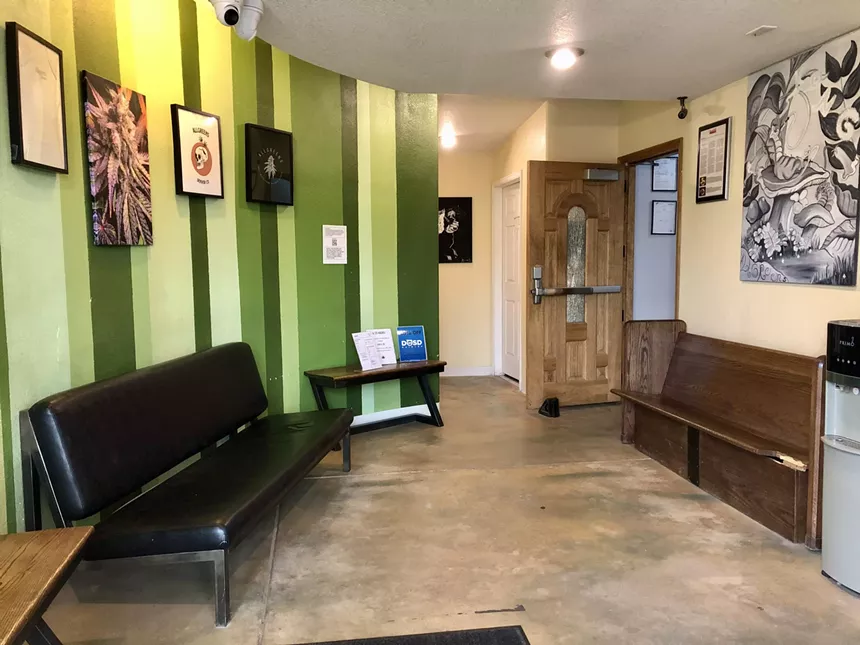 The waiting area at Allgreens in Denver, Colorado.