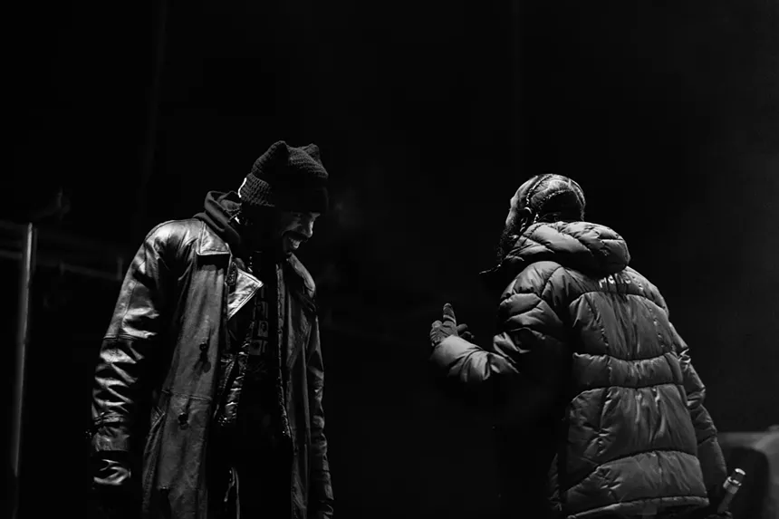 two men laughing
