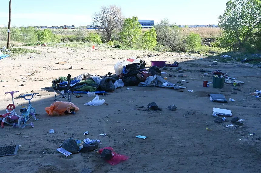 Three tents left an empty space.