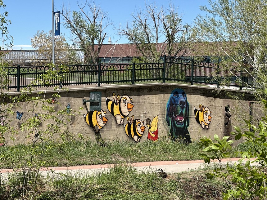 Murals on the Cherry Creek Trail in Denver.