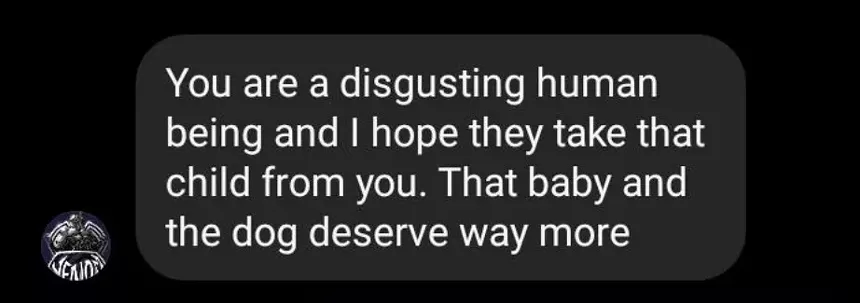 A message from a person on Instagram.