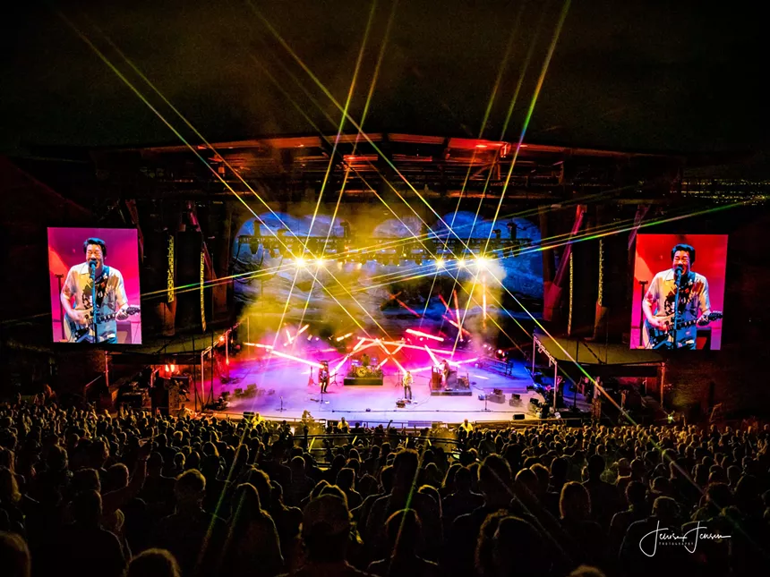 band performing at Red Rocks