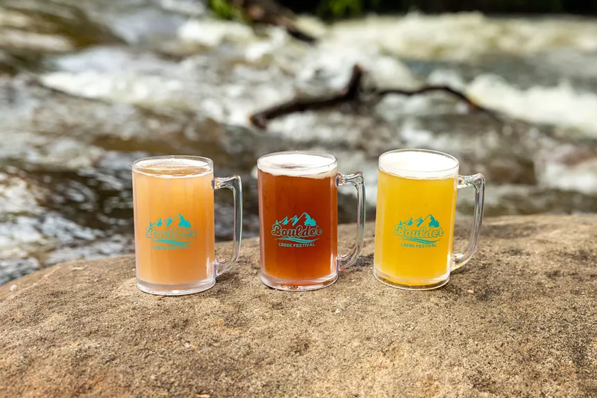 Three beers creekside.