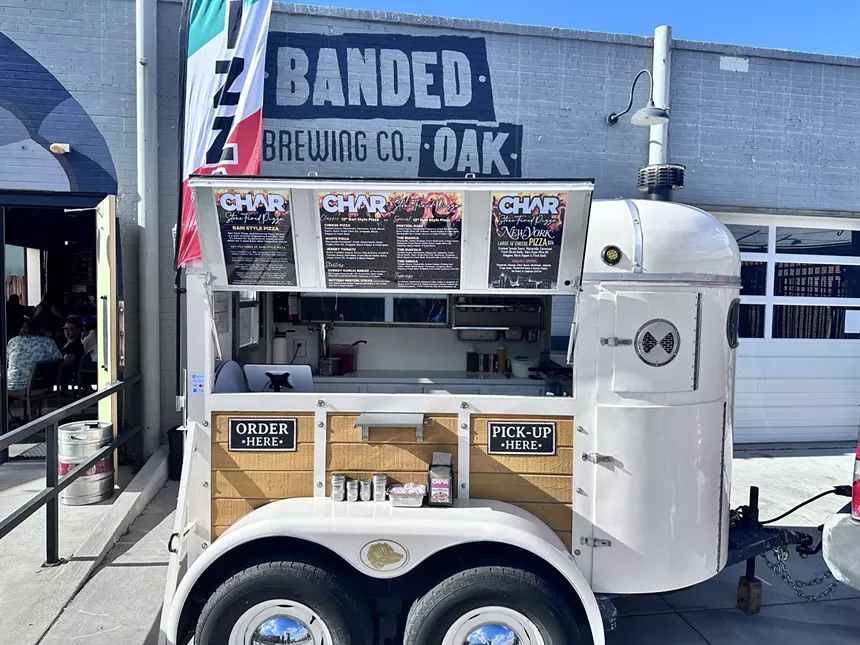 a white food trailer