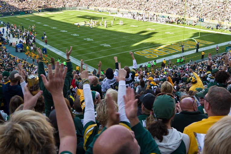 lambeau field stands during green bay packers home game