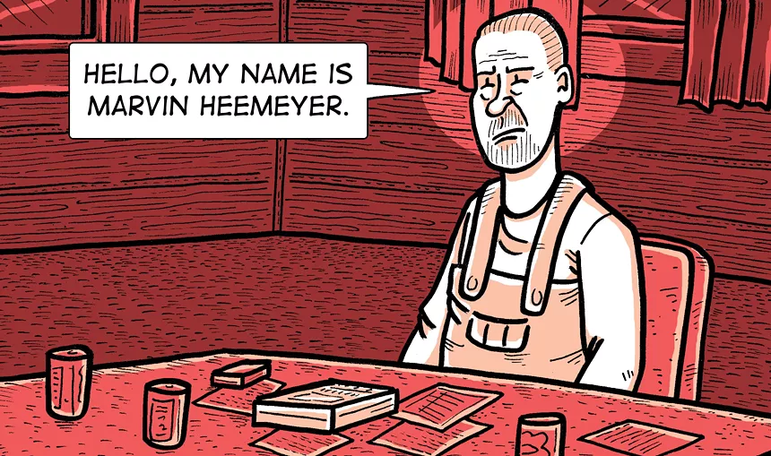 cartoon of man speaking