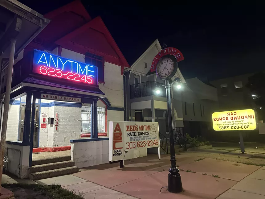 Bail row at night in Denver