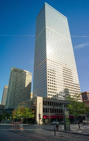 Skyscraper in blue sky
